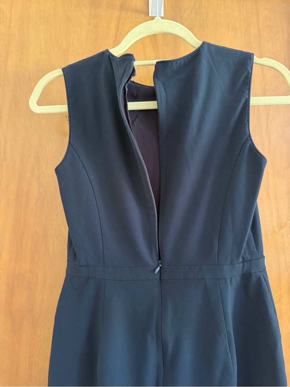 Navy 00 Ann Taylor Black Sleeveless Midi Sheath Dress - Picture 3 of 12